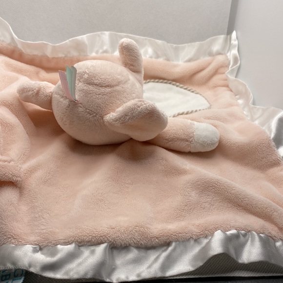 Douglas Baby Elephant Plush Lovey Security Blanket Snuggler Pink White Satin - Picture 10 of 12